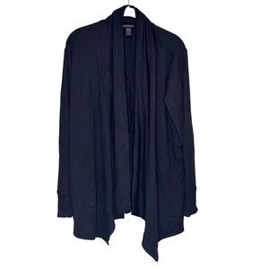 Athleta Sweater Womens Medium Petite Black Pranayama Restore Rib Wrap Cardigan